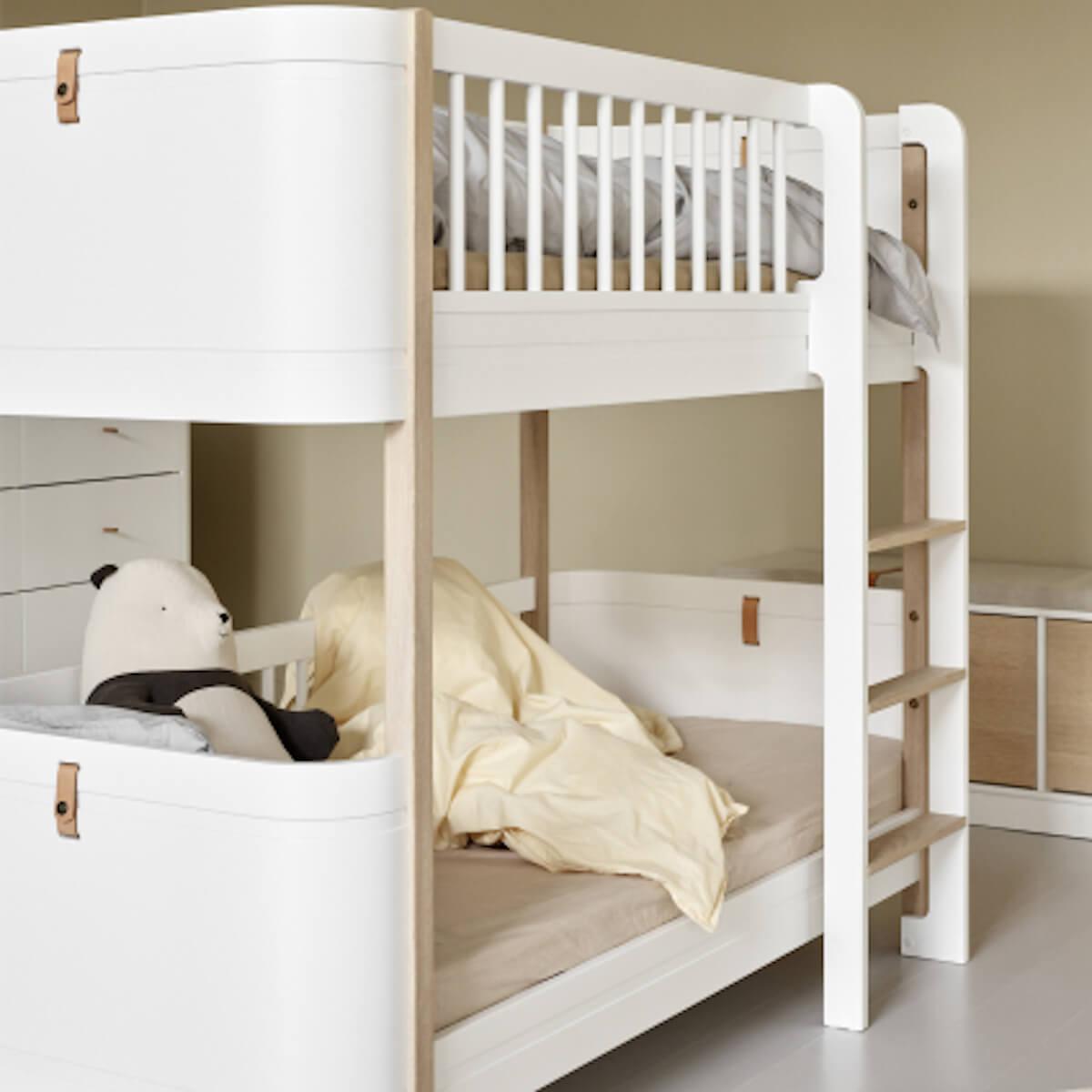 Lit superposées 68x162cm WOOD MINI+ Oliver Furniture chêne-blanc