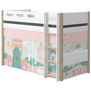 Lit surélevé 200x90cm échelle droite NOR Flexa chêne-blanc