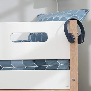 Lit surélevé 200x90cm échelle inclinée NOR Flexa chêne-blanc