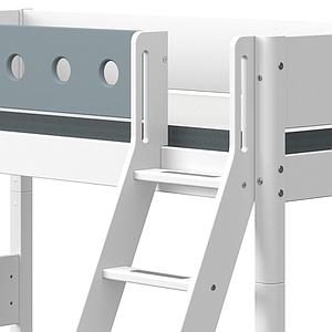 Lit surélevé 90x190cm échelle inclinée WHITE Flexa blanc-light blue