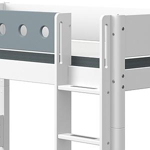 Lit surélevé 90x200cm échelle droite WHITE Flexa blanc-light blue