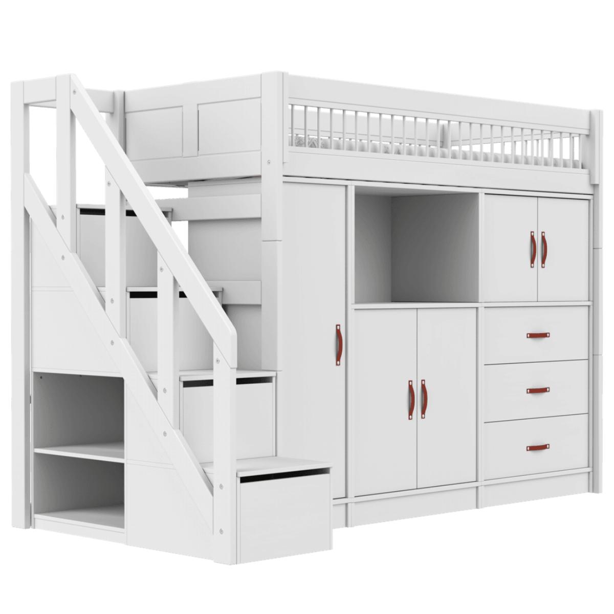 Lit surélevé 90x200cm escalier BREEZE All-In-One LUX Lifetime