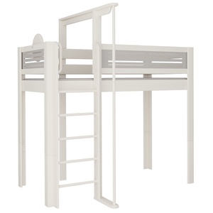 Lit Tatü mezzanine mât de descente DELUXE de Breuyn blanchi-gris