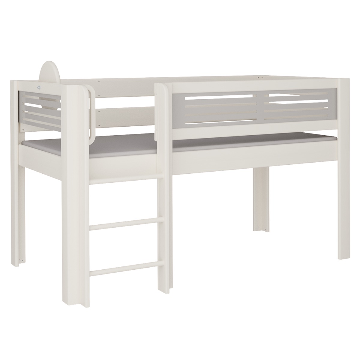 Lit Tatü mi-hauteur échelle DELUXE de Breuyn blanchi-gris