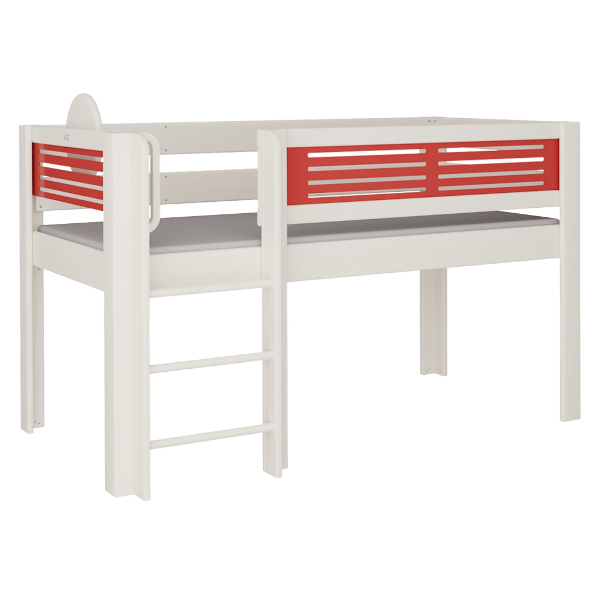 Lit Tatü mi-hauteur échelle DELUXE de Breuyn blanchi-rouge