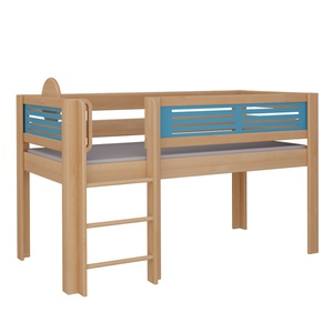 Lit Tatü mi-hauteur échelle DELUXE de Breuyn naturel-bleu