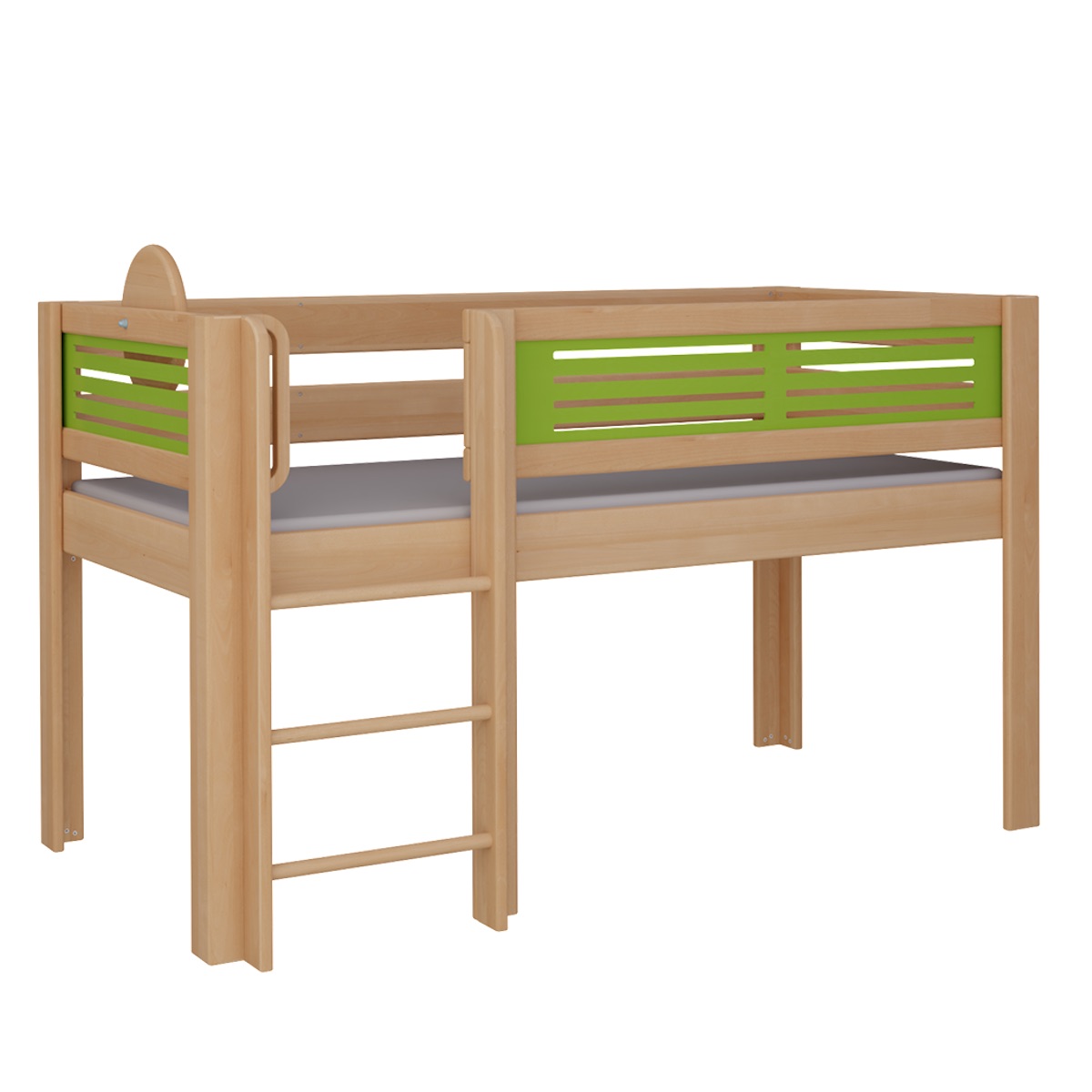 Lit Tatü mi-hauteur échelle DELUXE de Breuyn naturel-vert