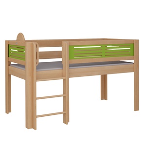 Lit Tatü mi-hauteur échelle DELUXE de Breuyn naturel-vert