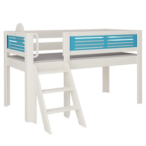 Lit Tatü mi-hauteur escalier DELUXE de Breuyn blanchi-bleu