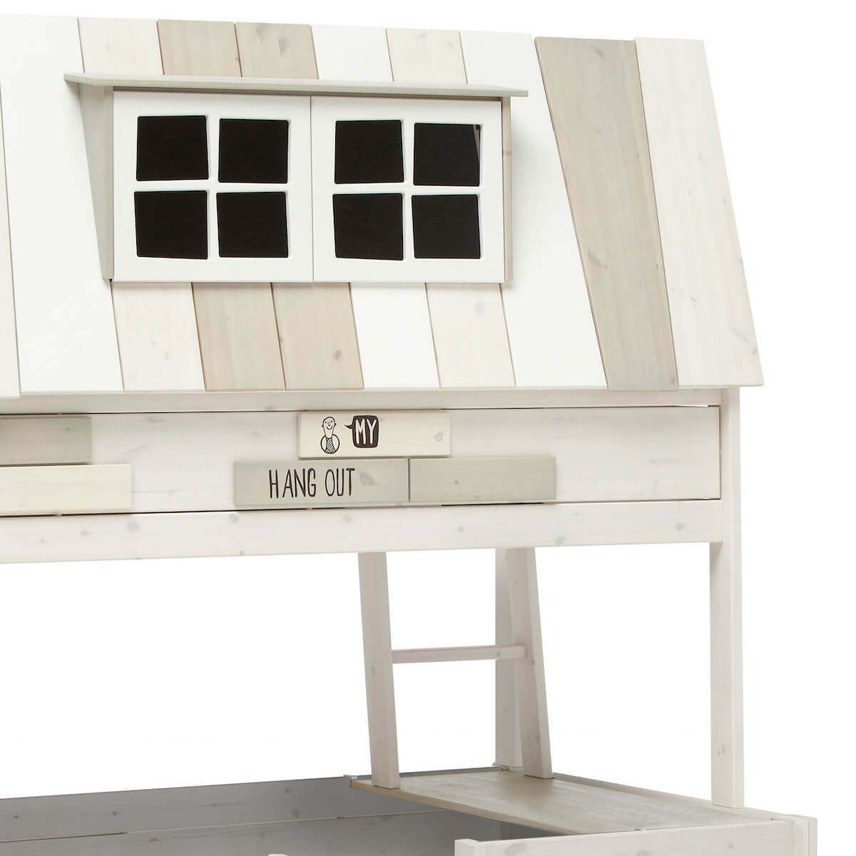 Lits cabane superposés 140x200cm LUXE HANGOUT Lifetime white wash