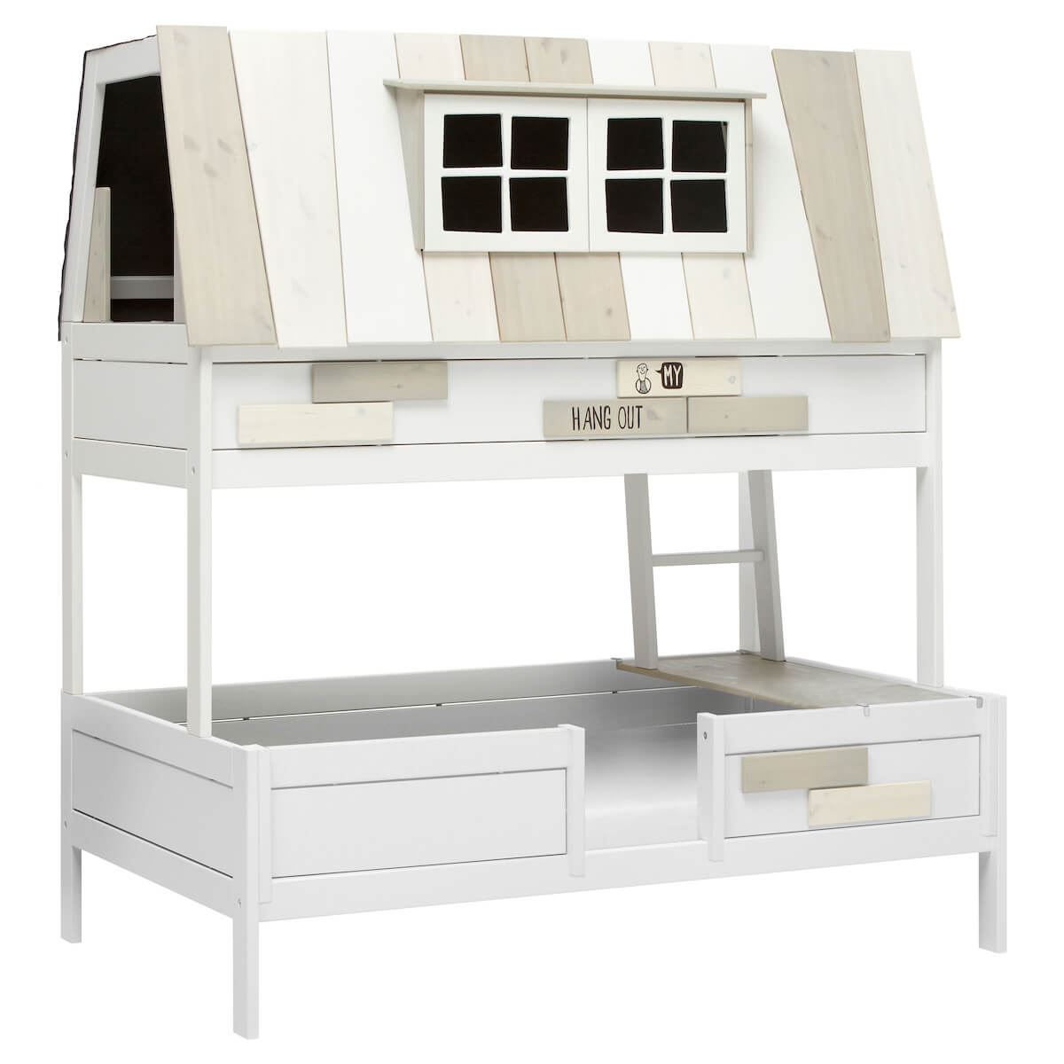Lits évolutifs cabane 140x200cm LUXE HANGOUT Lifetime blanc
