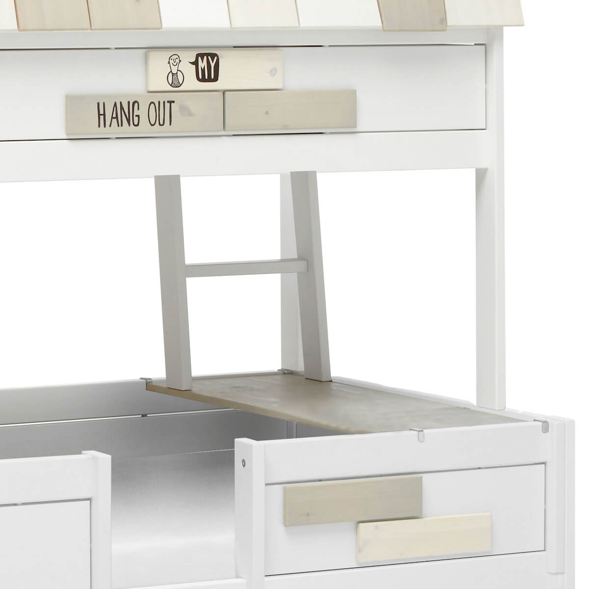 Lits évolutifs cabane 140x200cm LUXE HANGOUT Lifetime blanc