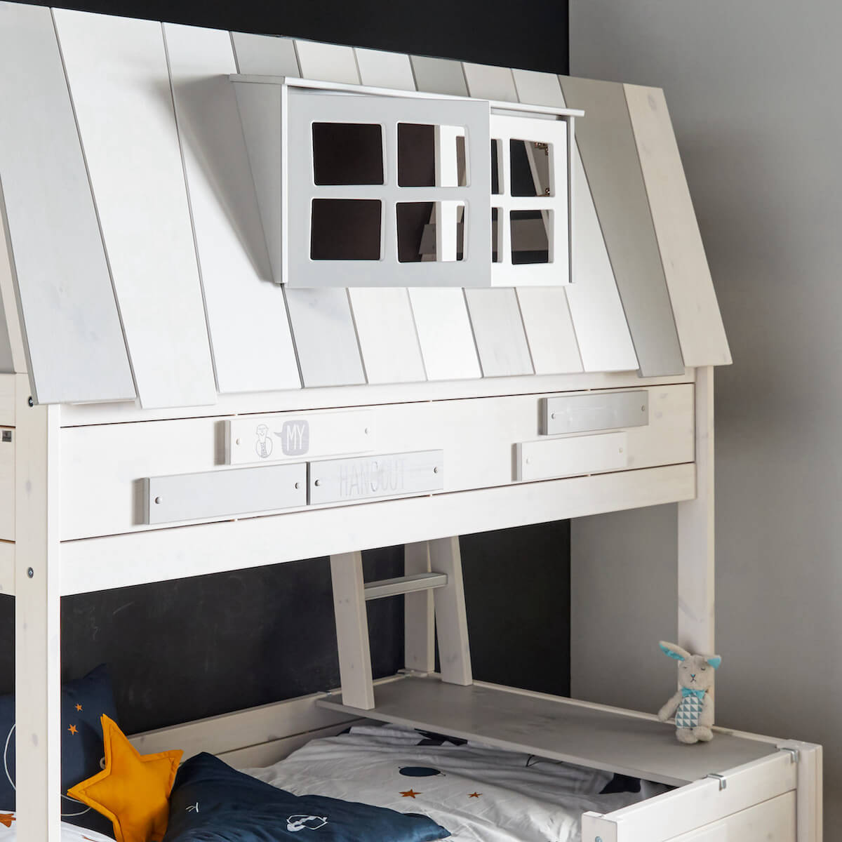 Lits évolutifs cabane 140x200cm LUXE HANGOUT Lifetime blanc
