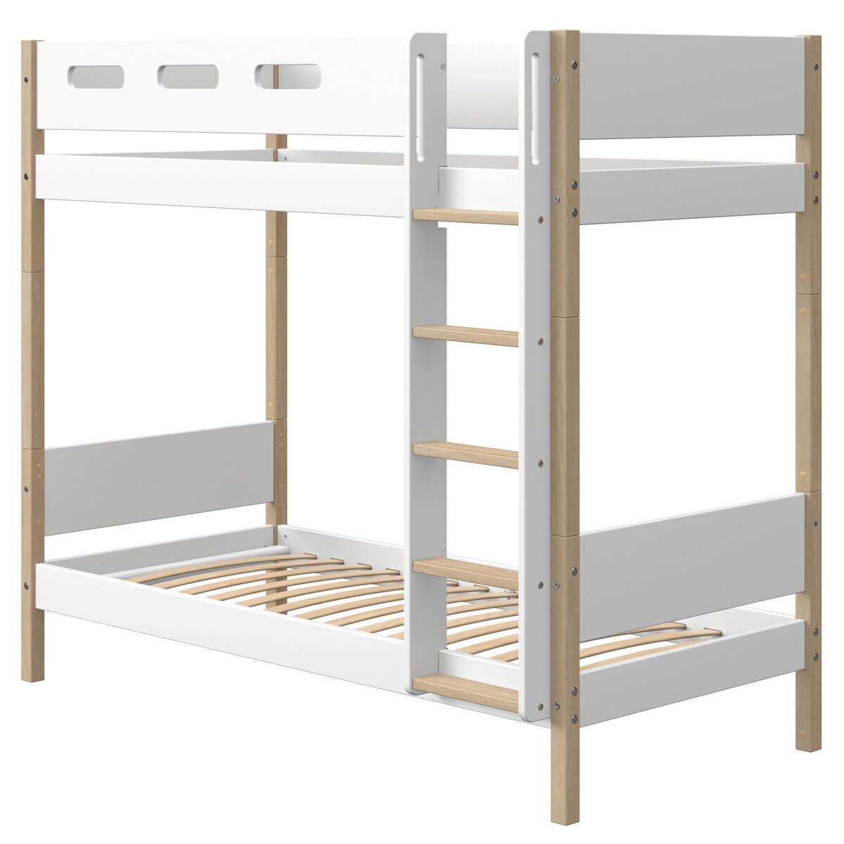 Lits superposé haut 190x90cm NOR Flexa chêne-blanc