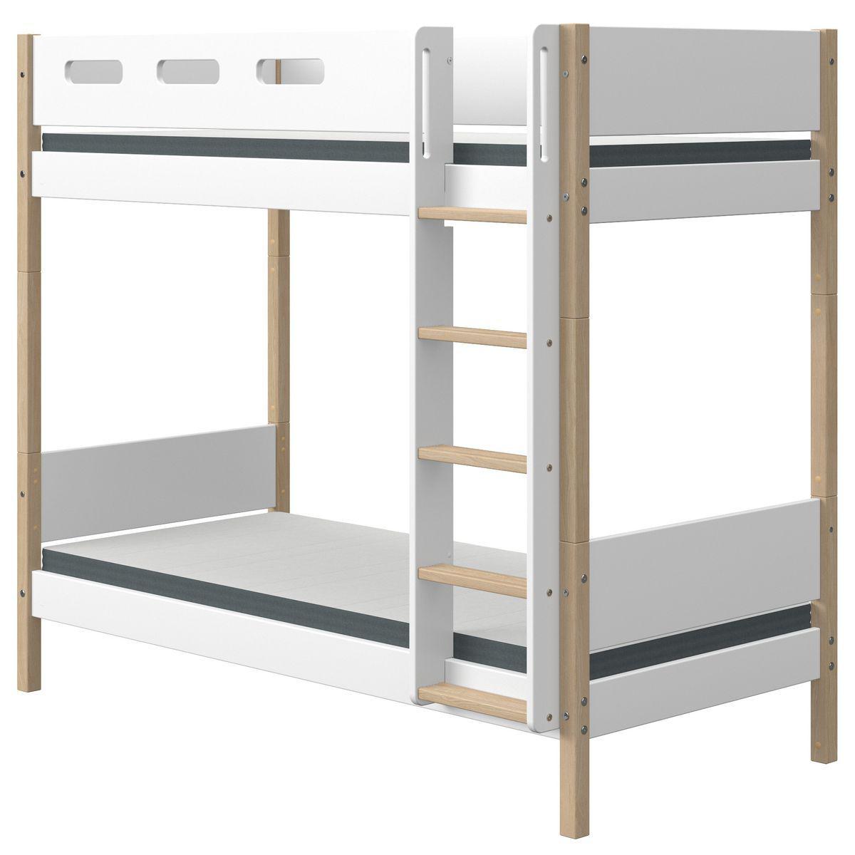 Lits superposé haut 200x90cm NOR Flexa chêne-blanc