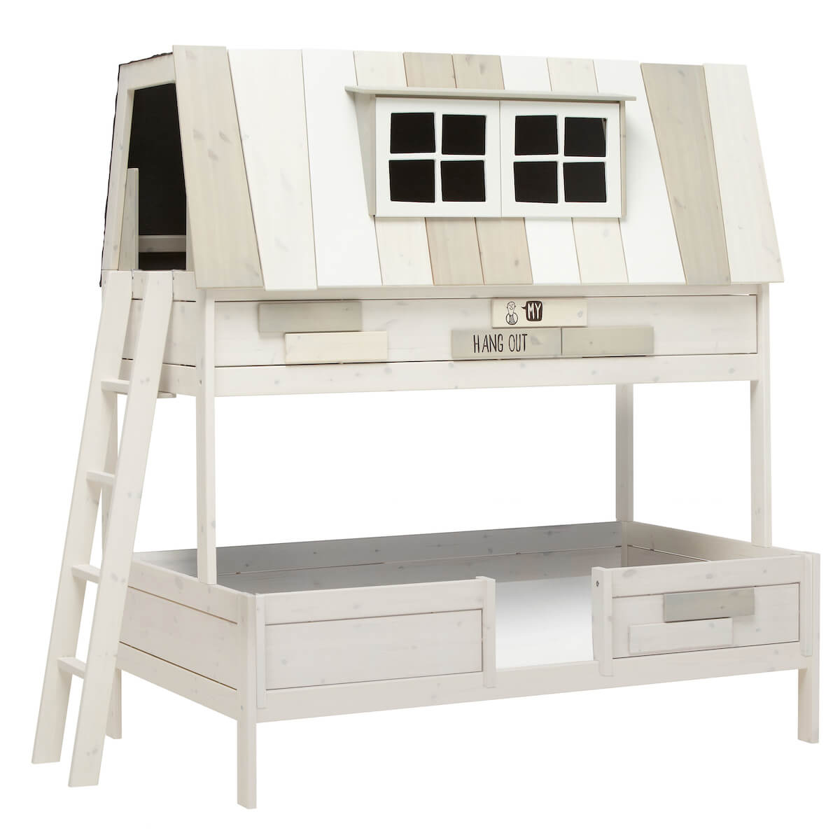 Lits superposés 140x200cm échelle extérieur sommier LUXE HANGOUT Lifetime whitewash