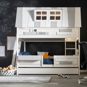 Lits superposés 140x200cm échelle extérieur sommier LUXE HANGOUT Lifetime whitewash