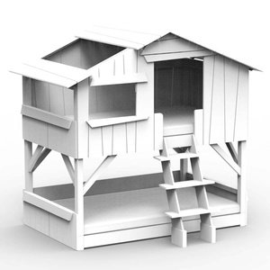 Lits superposés 90x190cm CABANE Mathy by Bols blanc