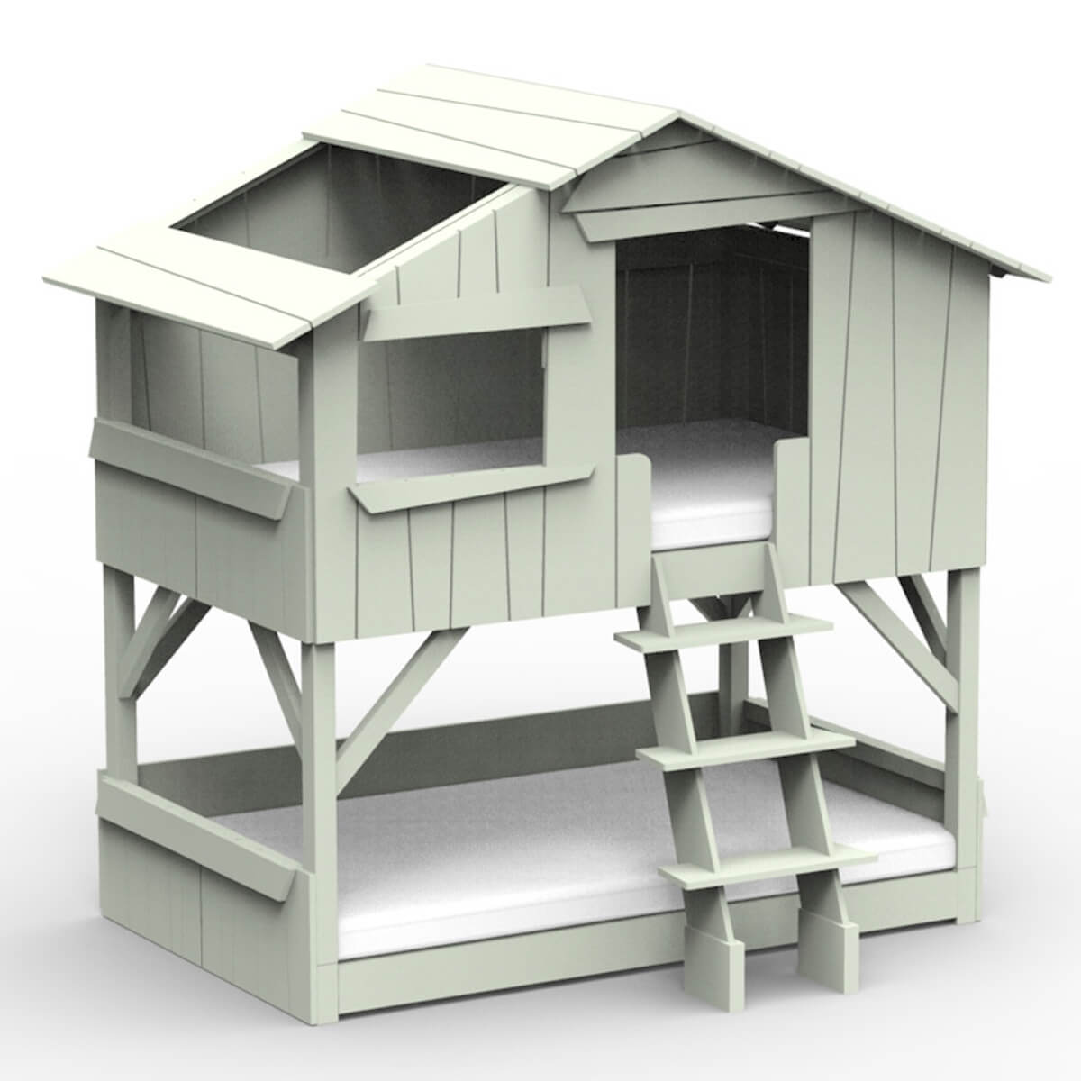 Lits superposés 90x190cm CABANE Mathy by Bols greige