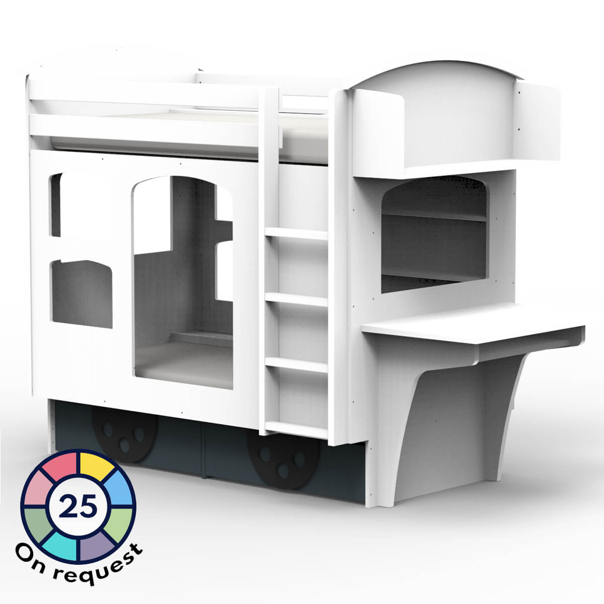 Lits superposés 90x190cm WAGON Mathy by Bols blanc