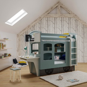 Lits superposés 90x190cm WAGON Mathy by Bols blanc