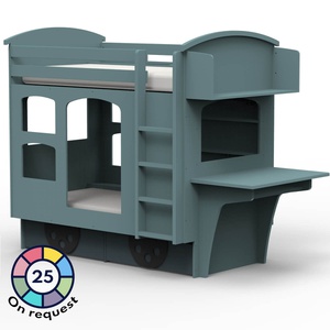 Lits superposés 90x190cm WAGON Mathy by Bols gris orange