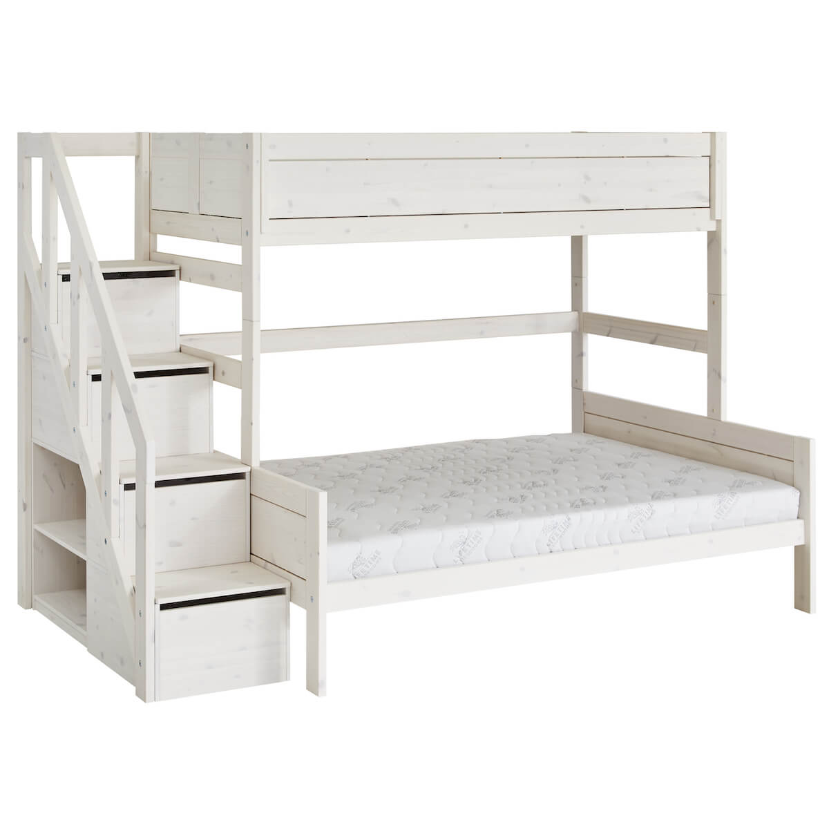 Lits superposés 90x200cm/140x200cm FAMILY Lifetime whitewash