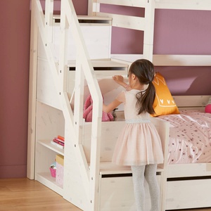 Lits superposés 90x200cm/140x200cm FAMILY Lifetime whitewash