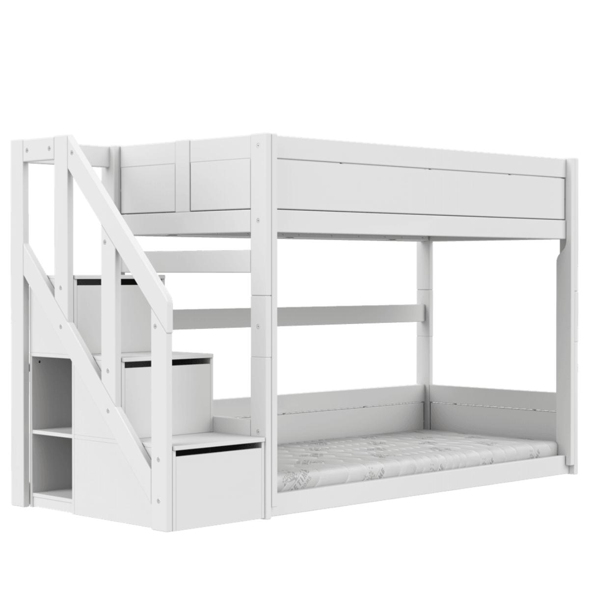 Lits superposés bas 90x200cm DELUXE Lifetime blanc