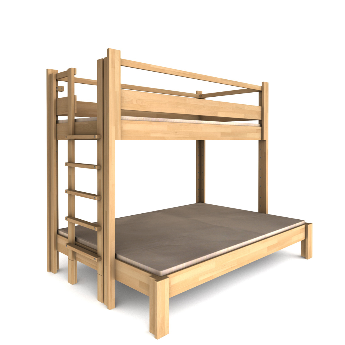 Lits superposés Twin-over-full 90-140x200cm DESTYLE de Breuyn naturel