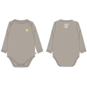 Long Sleeve Body GOTS Lemon taupe 62/68 3-6m front closure Laessig