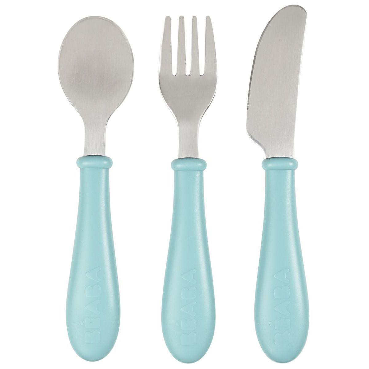 Lot couverts inox Beaba Eucalyptus