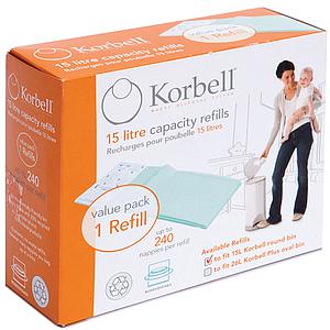 Lot de 3 recharges pour poubelle à langes by Korbell