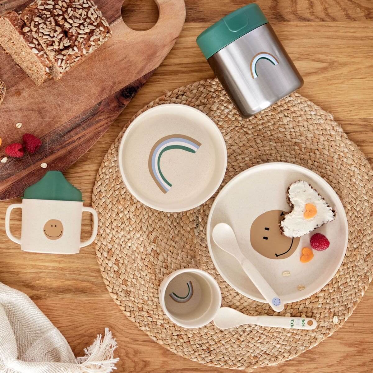 Lot de 4 cuillères HAPPY RASCALS Laessig Smile sky blue