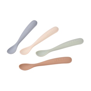 Lot de 4 cuillères silicone 1er âge Beaba Natural set (galet-vert de gris - argile - pralin)