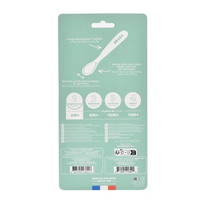 Lot de 4 cuillères silicone 1er âge Beaba Natural set (galet-vert de gris - argile - pralin)