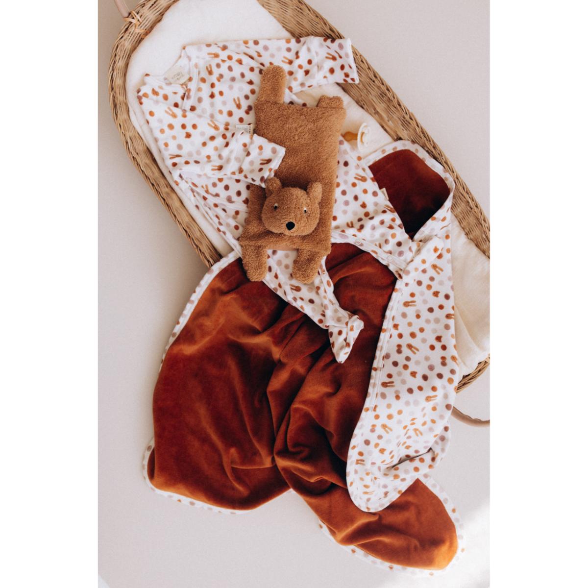 Manta terciopelo Wooly Organic caramel