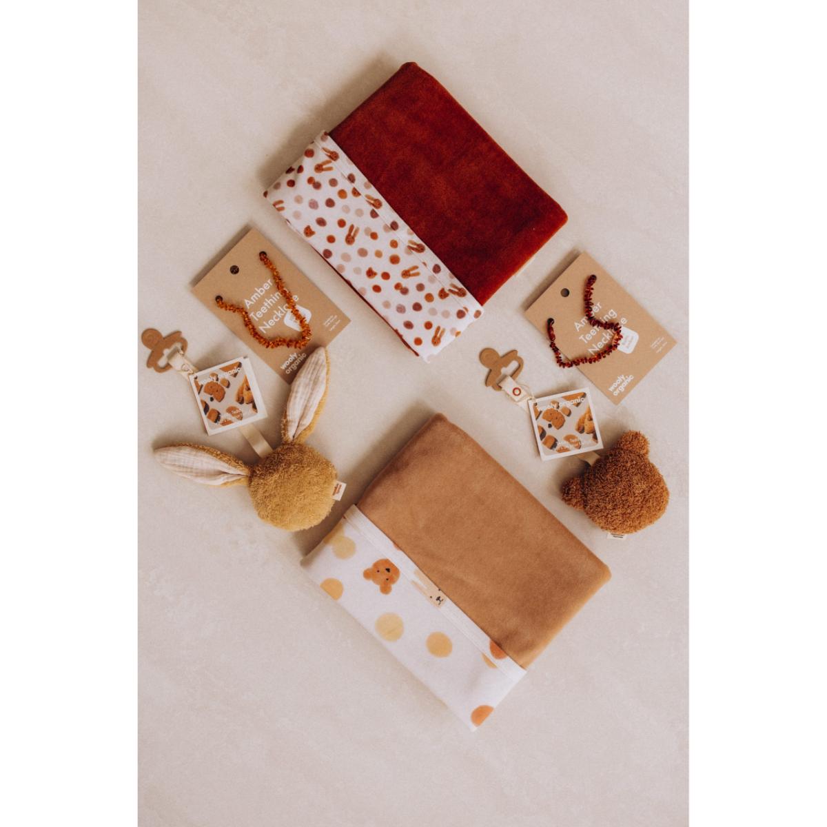 Manta terciopelo Wooly Organic caramel