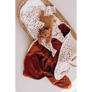 Manta terciopelo Wooly Organic caramel