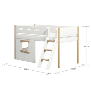 Mid sleeper NOR 200x90 Sl. ladder & Tree hut Oak window
