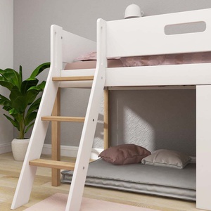 Mid sleeper NOR 200x90 Sl. ladder & Tree hut Oak window