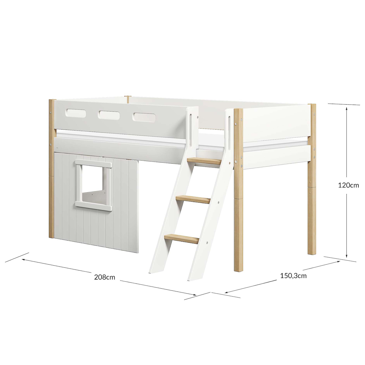 Mid sleeper NOR 200x90 Sl. ladder & Tree hut White window