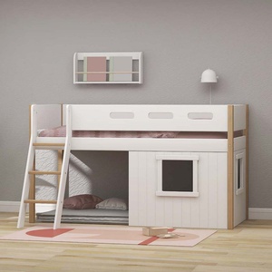 Mid sleeper NOR 200x90 Sl. ladder & Tree hut White window