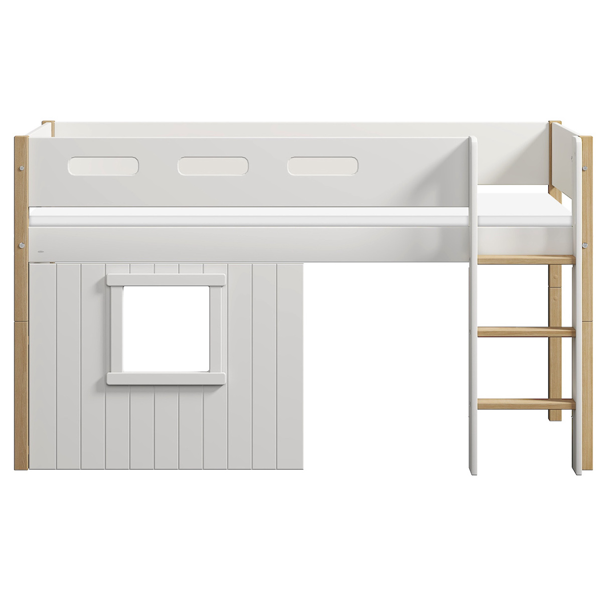 Mid sleeper NOR 200x90 Str. ladder & Tree hut White window