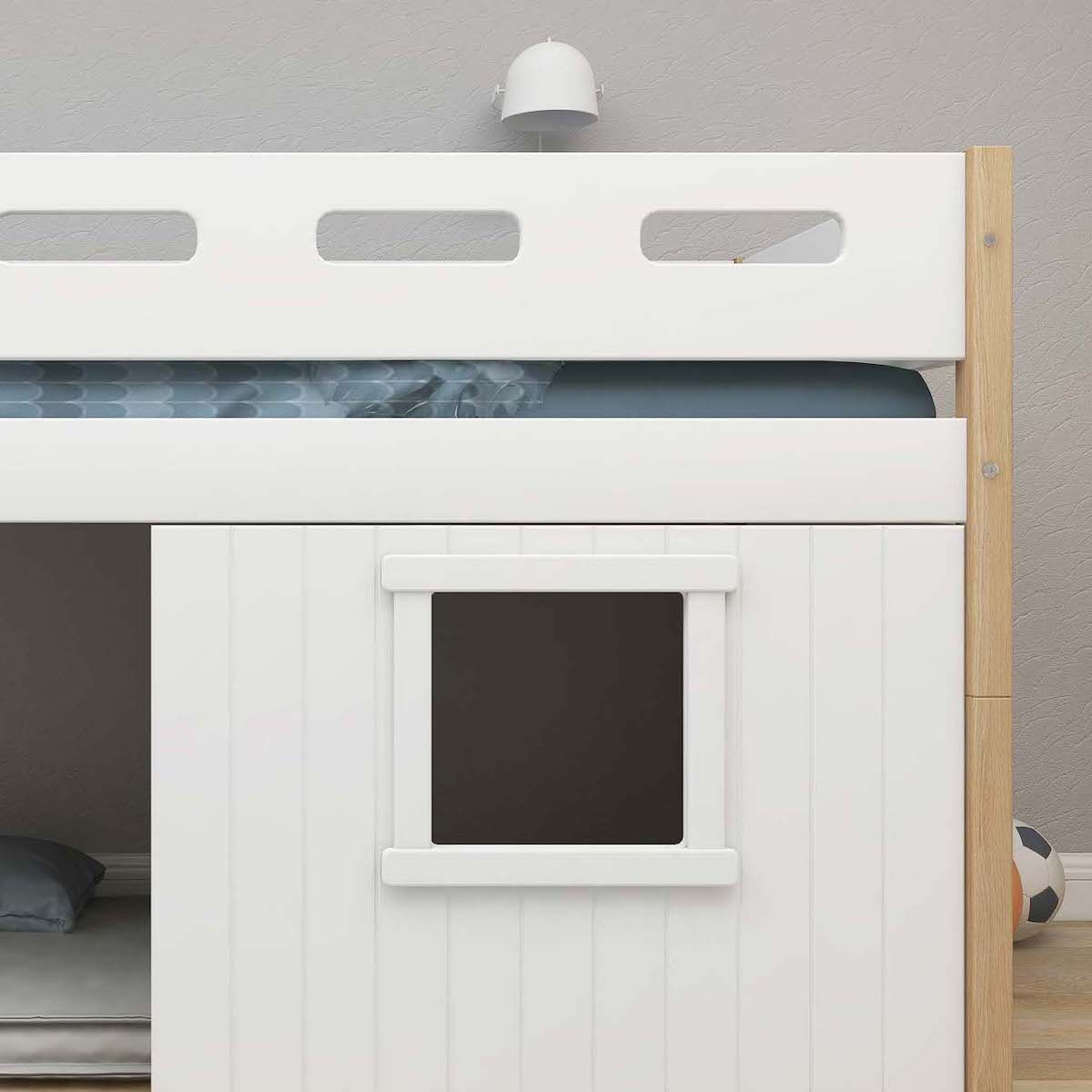 Mid sleeper NOR 200x90 Str. ladder & Tree hut White window