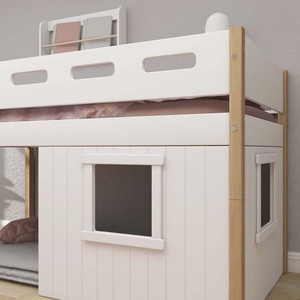 Mid sleeper NOR 200x90 Str. ladder & Tree hut White window