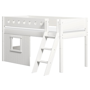 Mid sleeper WHITE 200x90 Sl. ladder & Tree hut White window