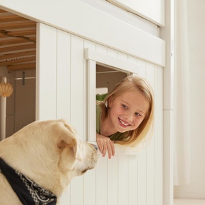 Mid sleeper WHITE 200x90 Sl. ladder & Tree hut White window