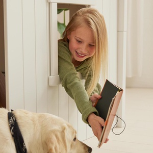 Mid sleeper WHITE 200x90 Sl. ladder & Tree hut White window