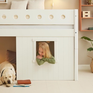 Mid sleeper WHITE 200x90 Sl. ladder & Tree hut White window